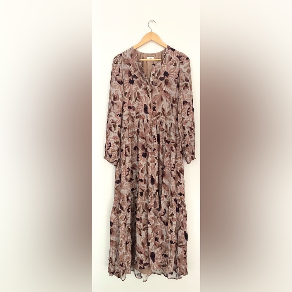 aritzia Wilfred Barossa Maxi Dress Floral Long Sleeve Medium  Dress - Picture 9 of 12